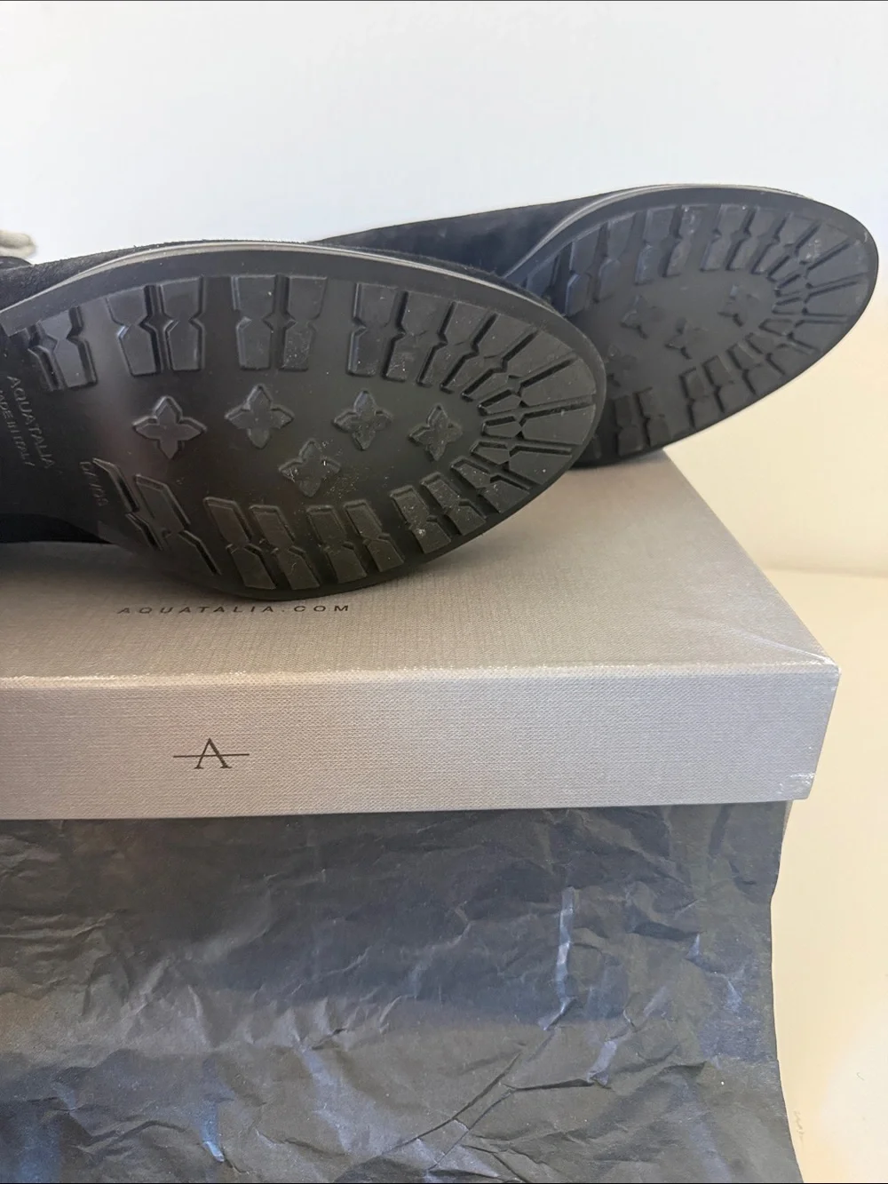 Aquatalia Black Suede Zip Ankle Booties